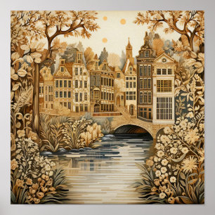 Amsterdam Niederlande Vintage-Stil Poster