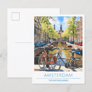 Amsterdam Niederlande Vintage Travel Postkarte