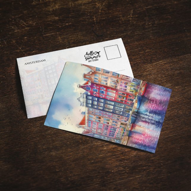 Amsterdam Niederlande Watercolor Einladung (Von Creator hochgeladen)