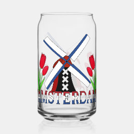 Amsterdam Niederlande Windmill and Tulips Dosenglas