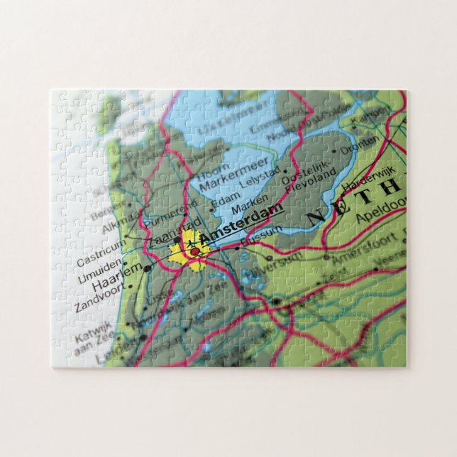 Amsterdam, niederländische Karte Puzzle (Horizontal)