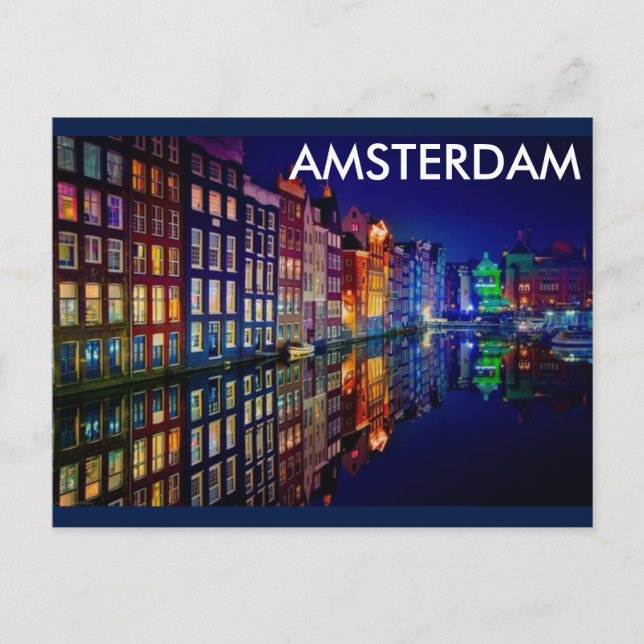 AMSTERDAM NIGHT POSTKARTE (Vorderseite)