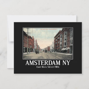 Amsterdam NY Main St Montgomery County 1910er Jahr Postkarte