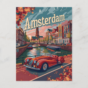 Amsterdam Oldtimer-Rennwagen Postkarte