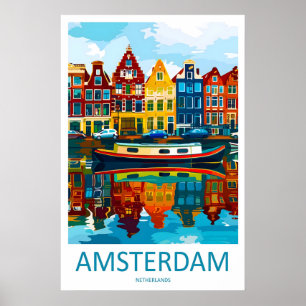 Amsterdam ParkVintage Reise Nationaler Skiplakat Poster