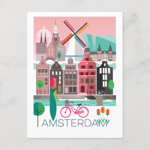 Amsterdam Postcard Postkarte