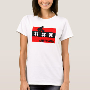 Amsterdam Radfahrerin T-Shirt