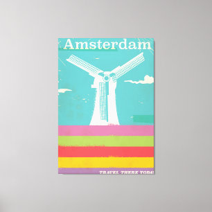 Amsterdam Retro Vintage Reiseplakat Leinwanddruck