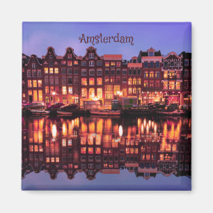 Amsterdam Row Houses on Canal Magnet