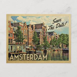 Amsterdam Save the Date Niederlande Holland Ankündigungspostkarte