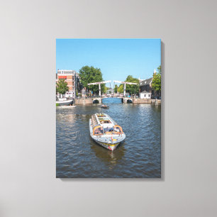 Amsterdam Sightseeing Boot View Leinwand drucksvol