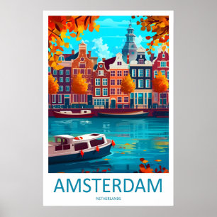 Amsterdam Skireise Nationalpark Poster Vintage