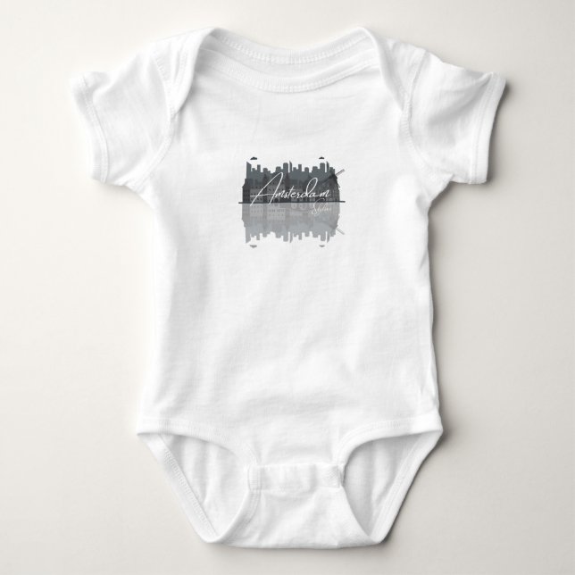 Amsterdam Skyline Baby Strampler (Vorderseite)