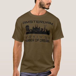 Amsterdam Skyline GPS koordiniert City Dream City T-Shirt