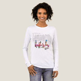Amsterdam-Skyline mit blumiger Typologie Tri-Blend Shirt
