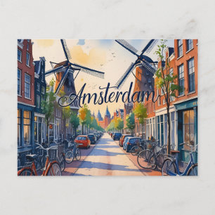 Amsterdam Skyline Postkarte