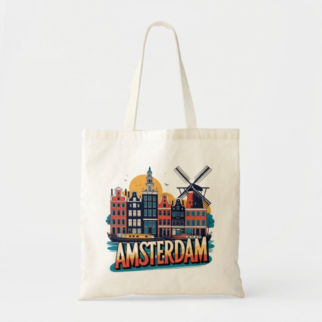 Amsterdam Skyline Tragetasche (Vorne)