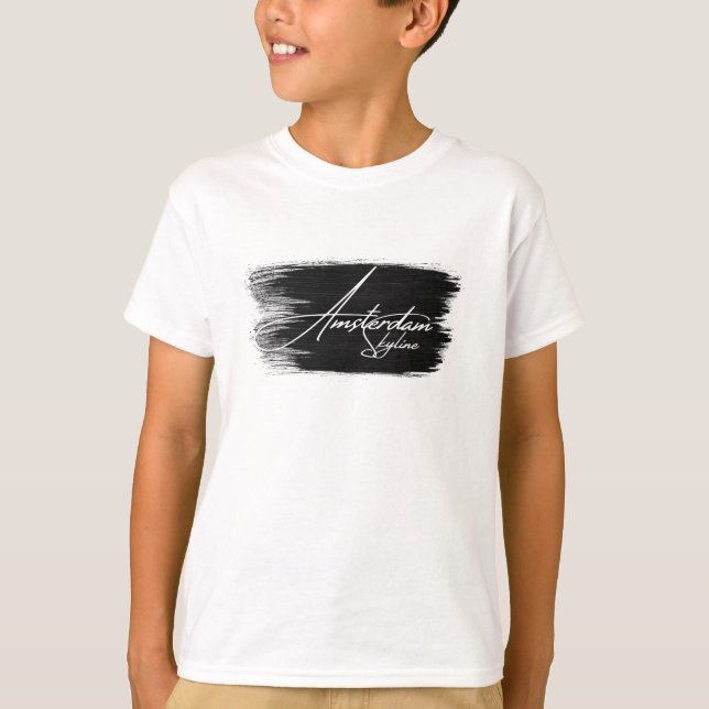 Amsterdam Skyline Writing T-Shirt (Vorderseite)