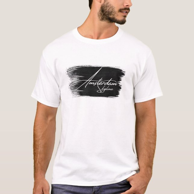 Amsterdam Skyline Writing T-Shirt (Vorderseite)