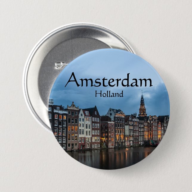 Amsterdam Souvenir Button (Vorne & Hinten)