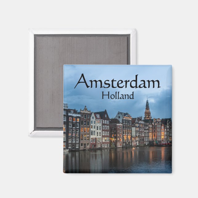 Amsterdam Souvenir Magnet (Vorderseite/Rückseite)