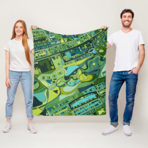 Amsterdam-Stadt-Struktur-Karte Fleecedecke