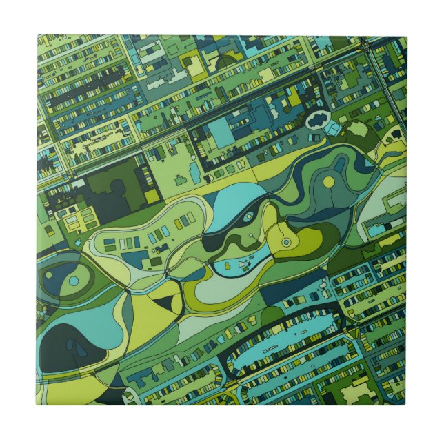 Amsterdam-Stadt-Struktur-Karte Fliese (Vorderseite)