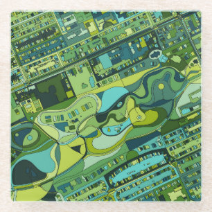 Amsterdam-Stadt-Struktur-Karte Glasuntersetzer