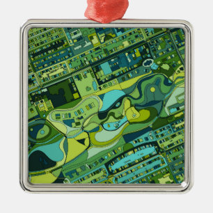 Amsterdam-Stadt-Struktur-Karte Ornament Aus Metall