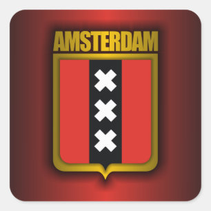 Amsterdam Steel (Flagge) Quadratischer Aufkleber