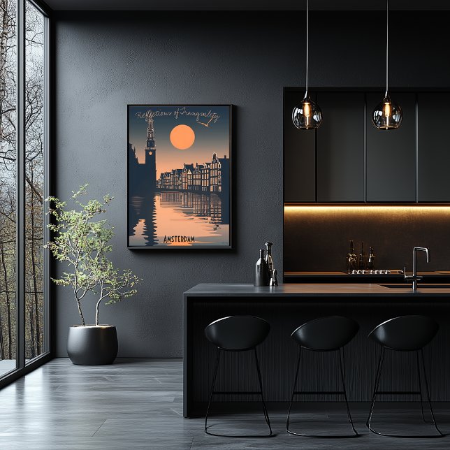 Amsterdam Sunset - Canale Silhouette Spiegelbild Poster (Von Creator hochgeladen)