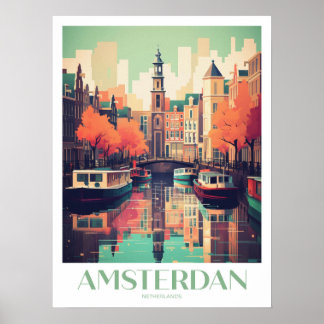 Amsterdam Travel Print Wall Art Poster