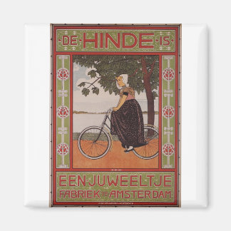Amsterdam Vintag Bicycle Poster Art Magnet