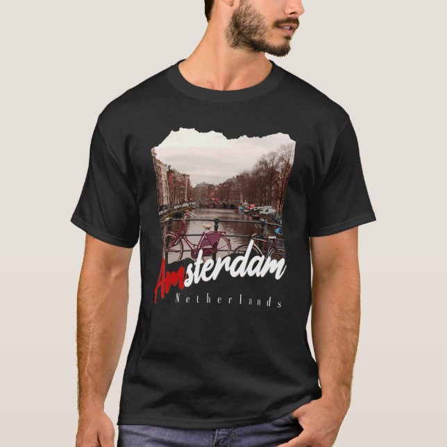 Amsterdam Vintag Niederlande Holland Amsterdam T-Shirt (Vorderseite)