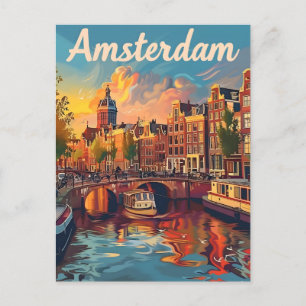 Amsterdam Vintag Postkarte