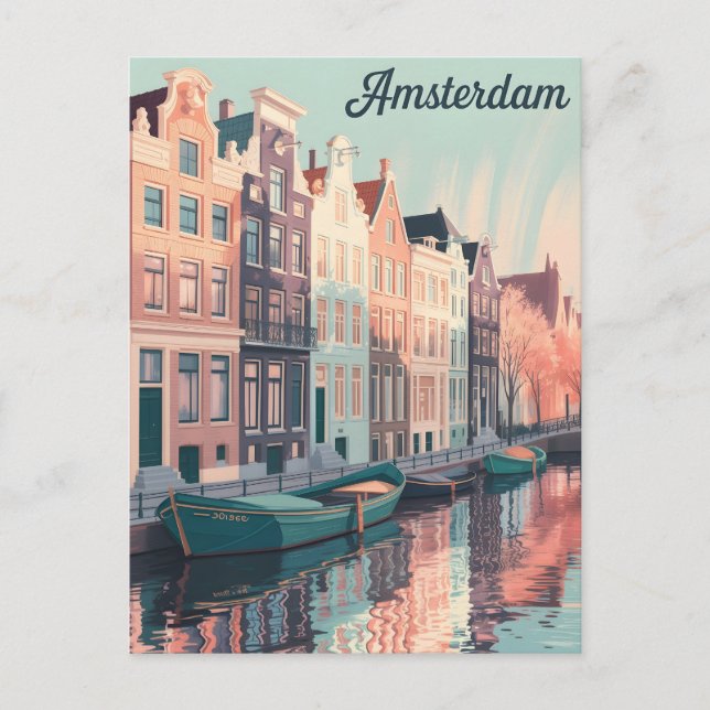 Amsterdam Vintag Postkarte (Vorderseite)