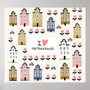 Amsterdam Vintag: Traditionelle Stadterkundung Poster