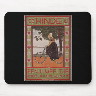 Amsterdam Vintage-Fahrradposter-Kunst Mousepad