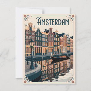 Amsterdam Vintage Minimalistisch Postkarte