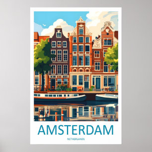 Amsterdam Vintage Reiseplakat Ski Nationalpark Poster