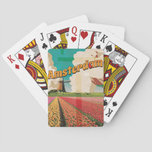 Amsterdam Vintage Reiseplakat Spielkarten