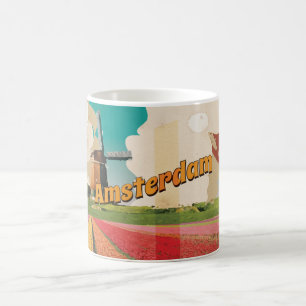 Amsterdam Vintage-Reiseposter Tasse