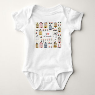 Amsterdam Vintage: Traditionelle Stadtillustration Baby Strampler