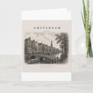 Amsterdam Vintage Travel City Design Karte