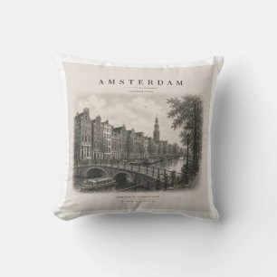 Amsterdam Vintage Travel City Design Kissen