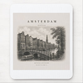 Amsterdam | Vintage Travel City Design Mousepad