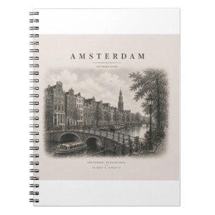 Amsterdam Vintage Travel City Design Notizblock