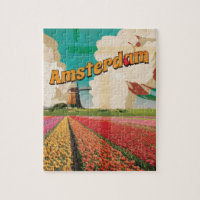 Amsterdam Vintage Travel Poster