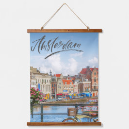 Amsterdam Wandteppich Mit Holzrahmen