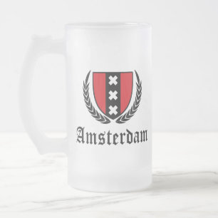 Amsterdam-Wappen Mattglas Bierglas